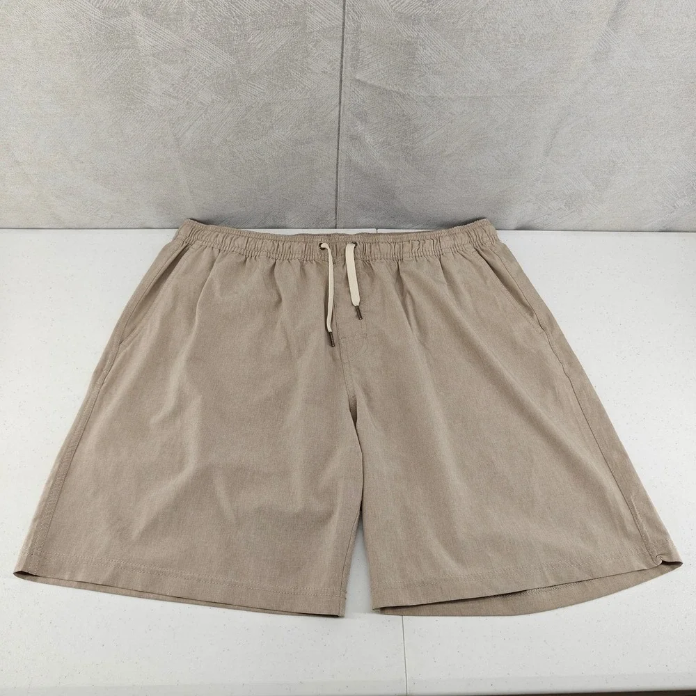 Fair Harbor Shorts Mens XXL Tan Khaki Beige Board Shorts Swim Trunks Unlined 2XL